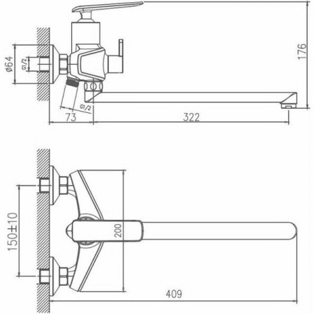 Смеситель для ванны Haiba HB22548-7